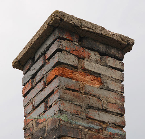 damaged chimney in Dedham MA